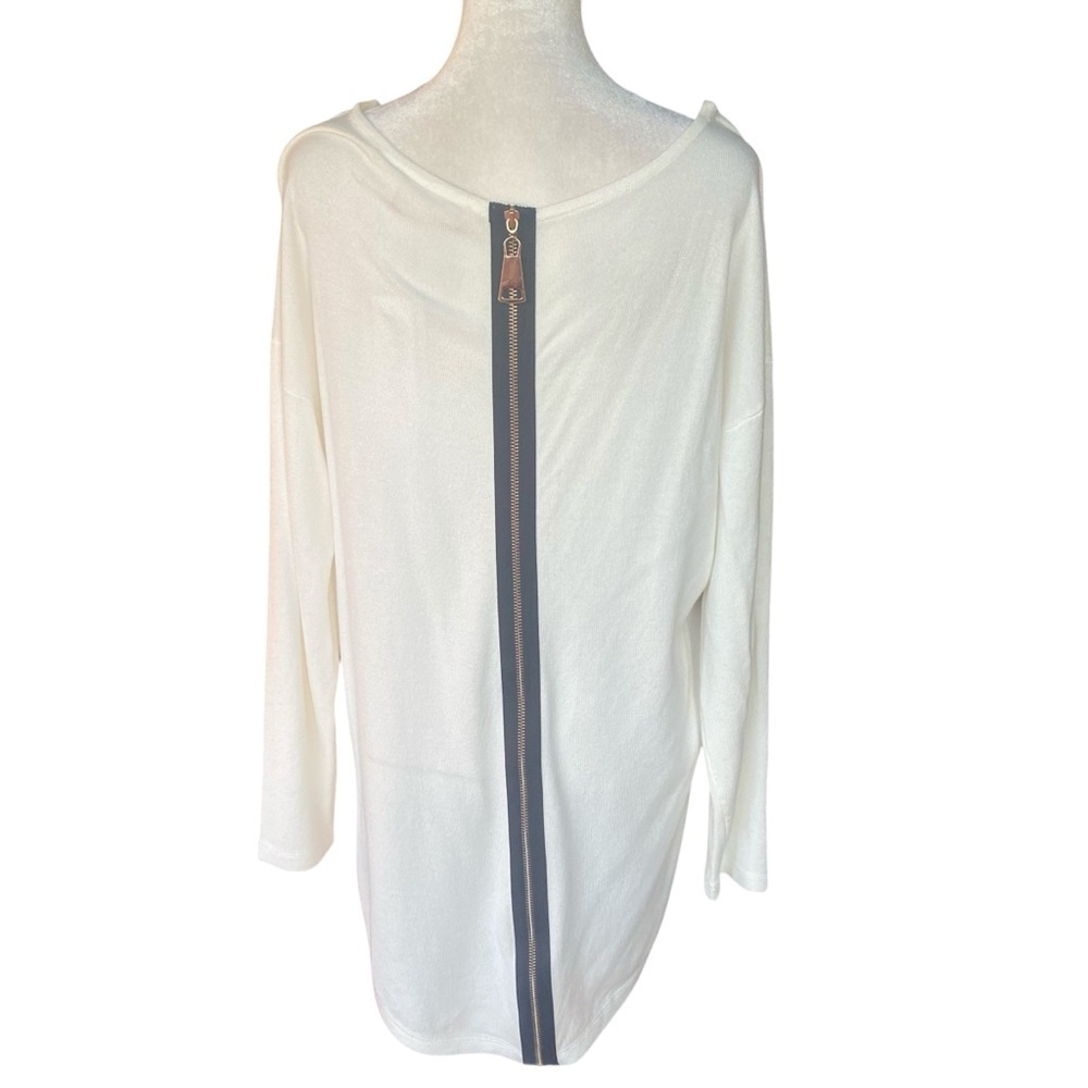 Soft Surroundings Women's Margulies Zipper Back Sweater Tunic Shirt Size M Ivory - Picture 8 of 12